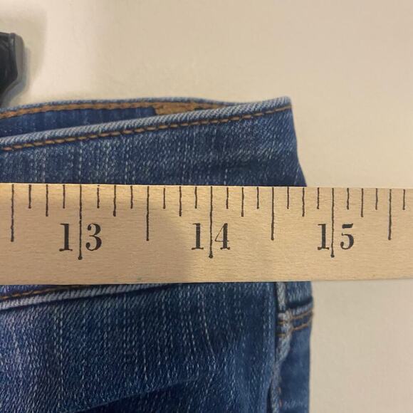 WHBM The Slim Ankle Jeans Skinny Mid Rise Dark Blue Western Jeweled Size 2 - Picture 7 of 16